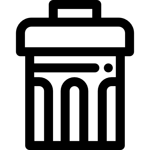 secchio della spazzature Detailed Rounded Lineal icona