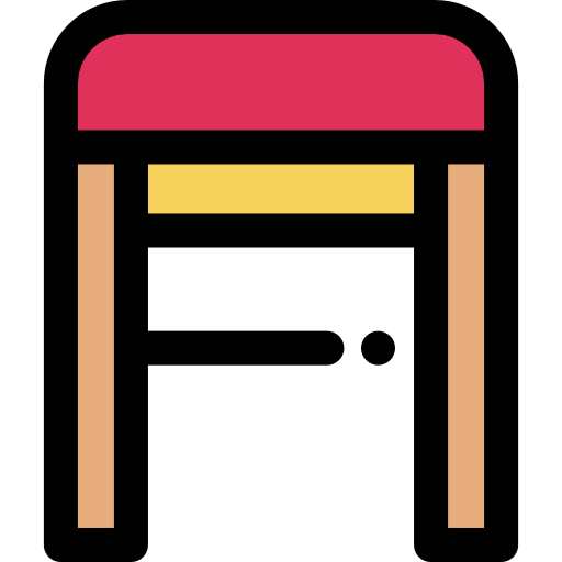 cadeira de madeira Detailed Rounded Lineal color Ícone