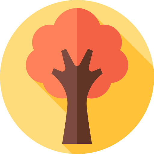 jesienne drzewo Flat Circular Flat ikona