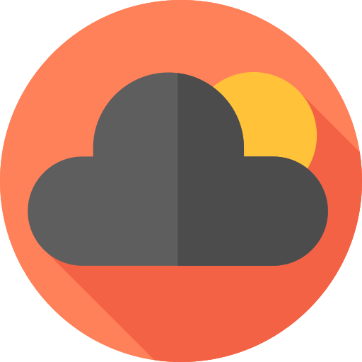 bewolkt Flat Circular Flat icoon