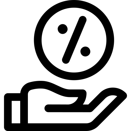 percentage Basic Rounded Lineal icoon