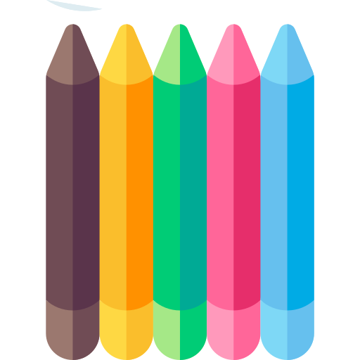 crayons de couleur Basic Rounded Flat Icône