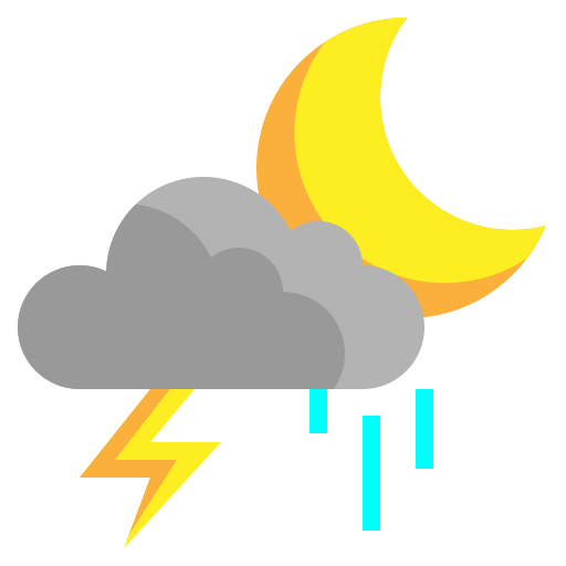 Night rain Surang Flat icon