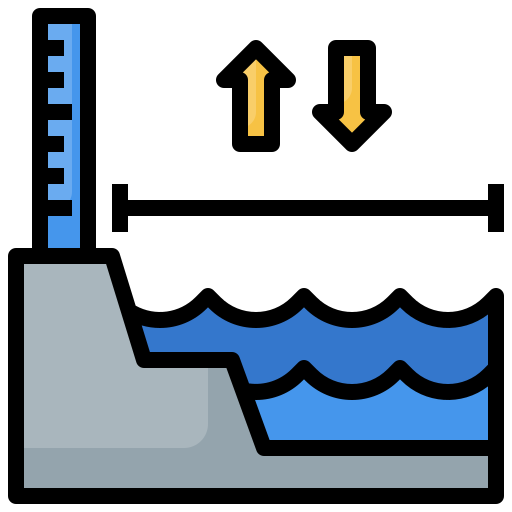poziom morza Surang Lineal Color ikona