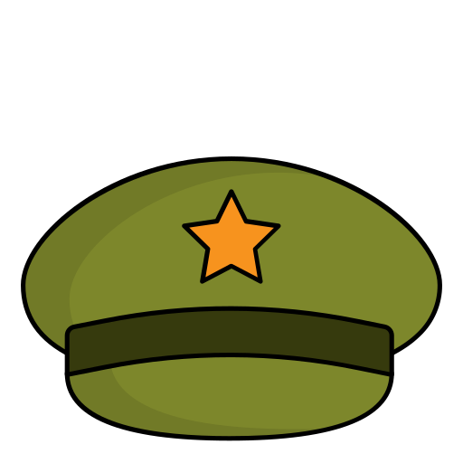 chapeau militaire Generic Outline Color Icône