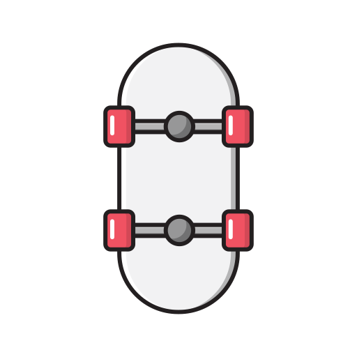 skateboard Vector Stall Lineal Color icon