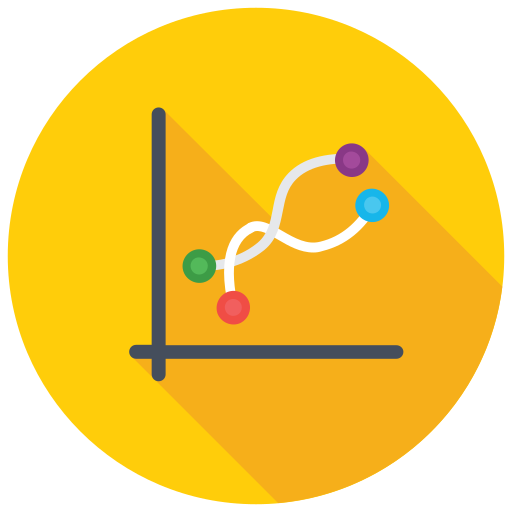 Line graph Generic Circular icon