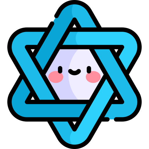 Star of david Kawaii Lineal color icon