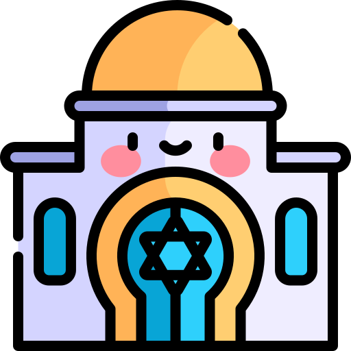 synagoga Kawaii Lineal color ikona