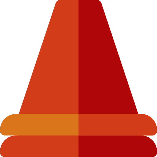cone de tráfego Basic Rounded Flat Ícone