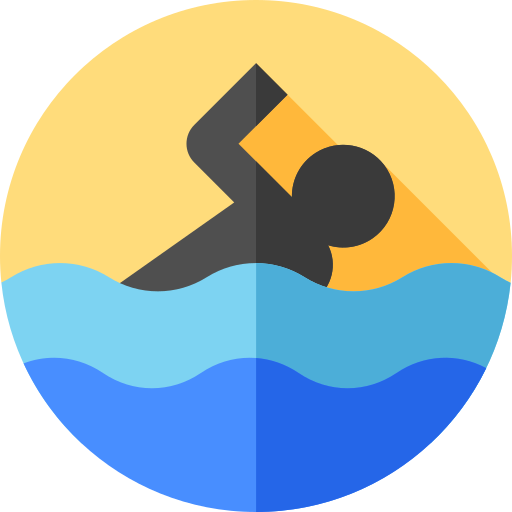 nadando Flat Circular Flat icono