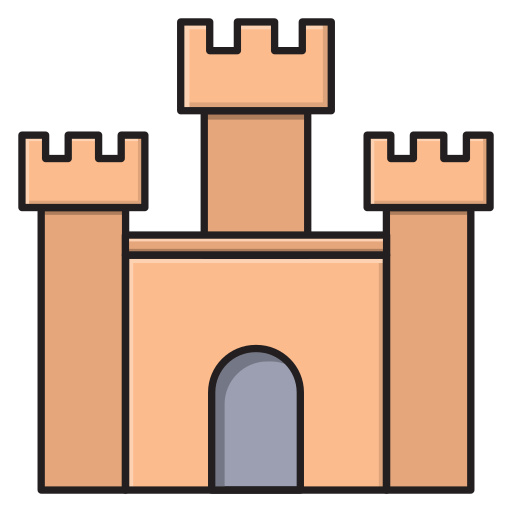 Sand castle Vector Stall Lineal Color icon