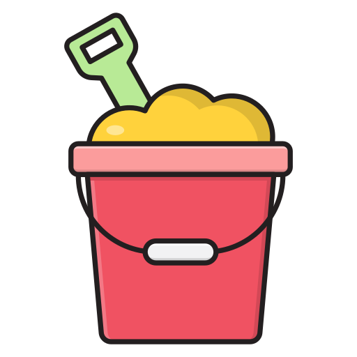 Sand bucket Vector Stall Lineal Color icon