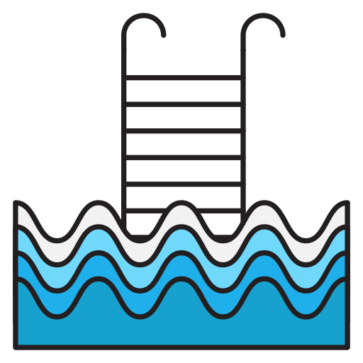 Swimming pool Vector Stall Lineal Color icon