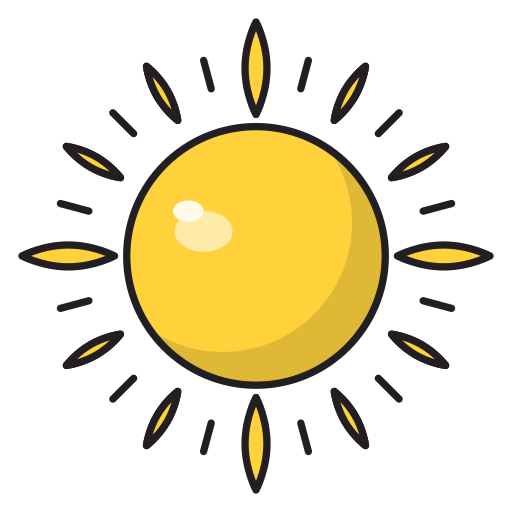 sonne Vector Stall Lineal Color icon