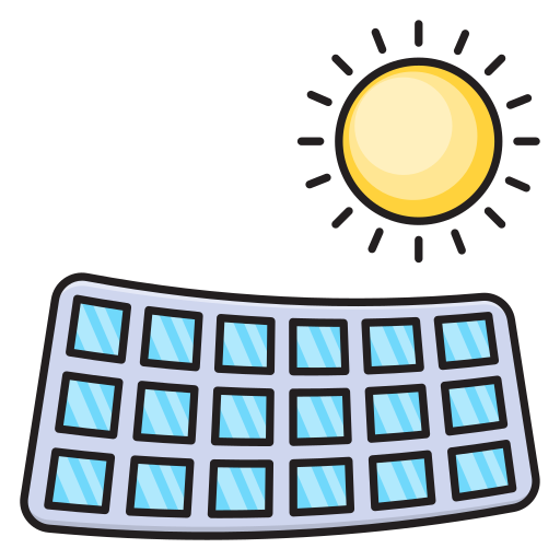 panel solar Vector Stall Lineal Color icono