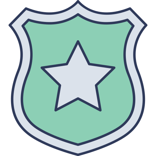 politie badge Dinosoft Lineal Color icoon
