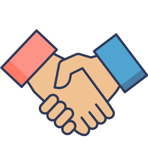Hand shake Dinosoft Lineal Color icon