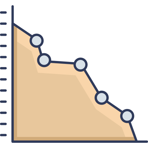 折れ線グラフ Dinosoft Lineal Color icon