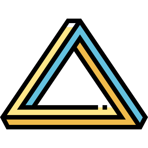 trójkątny Detailed Straight Lineal color ikona