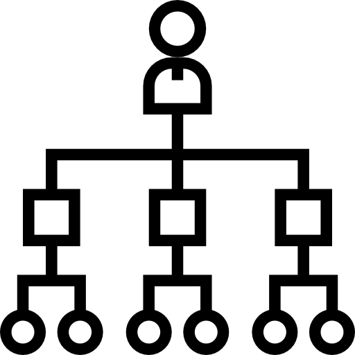 structure hiérarchique Meticulous Line Icône