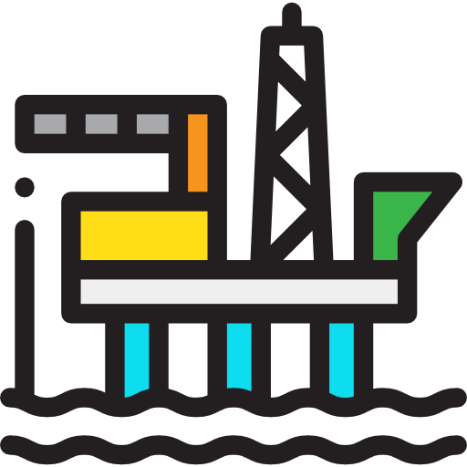 Нефтяная платформа Detailed Rounded Lineal color иконка