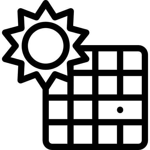 energia solar Detailed Rounded Lineal Ícone