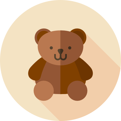 oso de peluche Flat Circular Flat icono