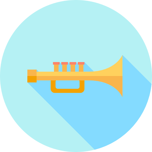 트럼펫 Flat Circular Flat icon