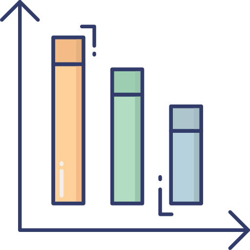 Bar graph Dinosoft Lineal Color icon