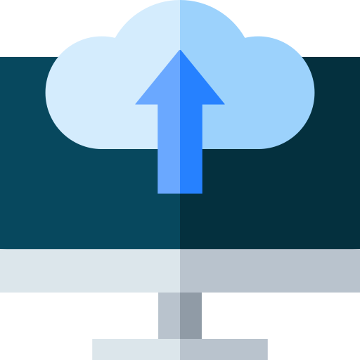 carga en la nube Basic Straight Flat icono