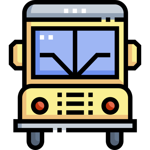 スクールバス Detailed Straight Lineal color icon
