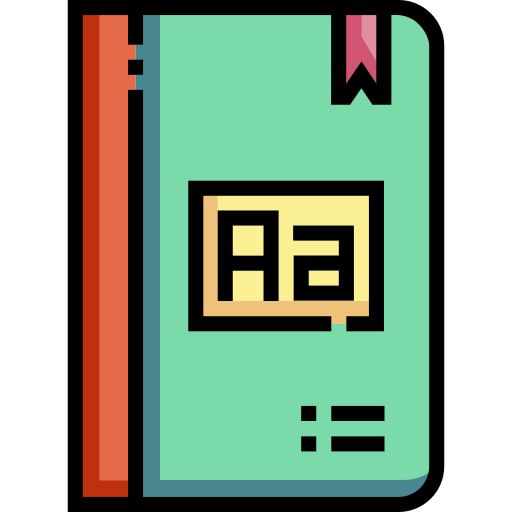 diccionario Detailed Straight Lineal color icono