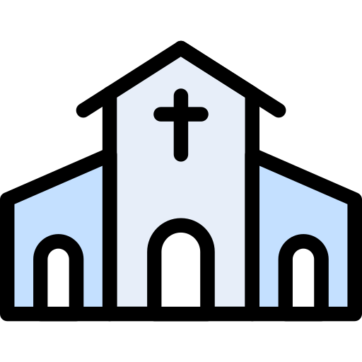 iglesia Vector Stall Lineal Color icono