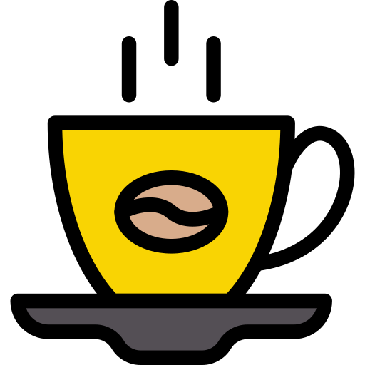 café Vector Stall Lineal Color icono