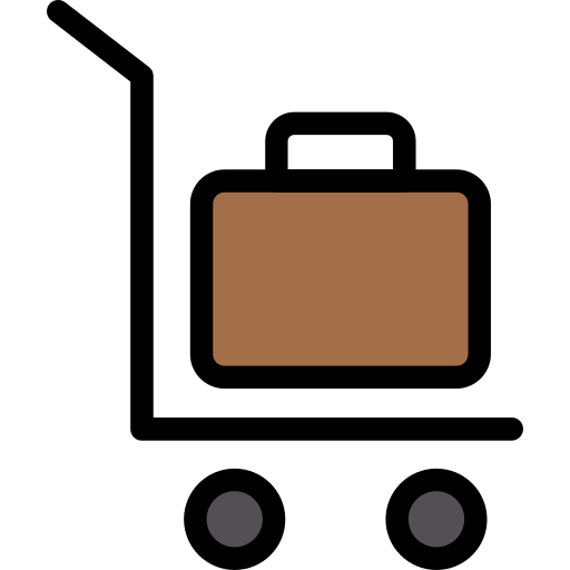 Trolley Vector Stall Lineal Color icon