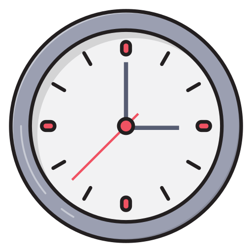 Wall clock Vector Stall Lineal Color icon