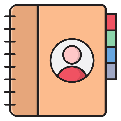 lista kontaktów Vector Stall Lineal Color ikona
