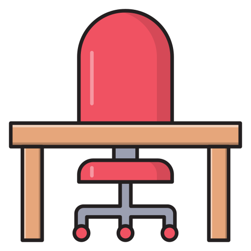 Office table Vector Stall Lineal Color icon