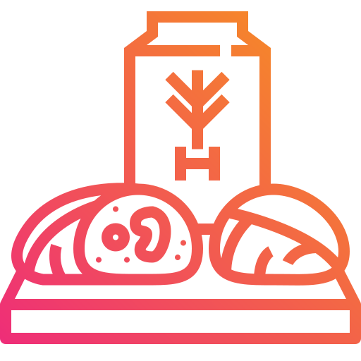 volkoren brood Mangsaabguru Lineal Gradient icoon