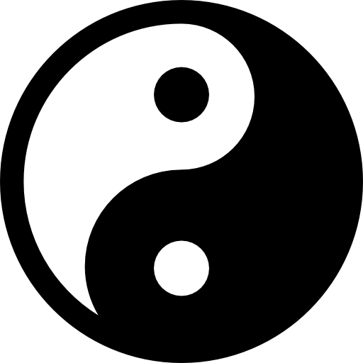 Yin yang Basic Rounded Filled icon