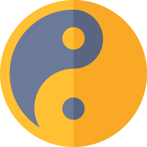 yin yang Basic Rounded Flat icono