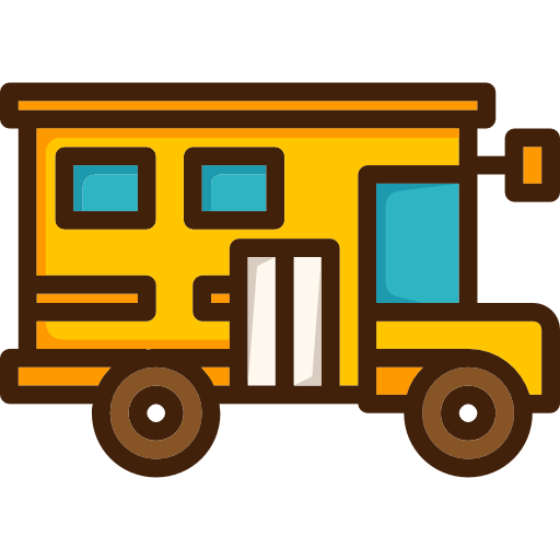 학교 버스 Smooth Contour Linear color icon