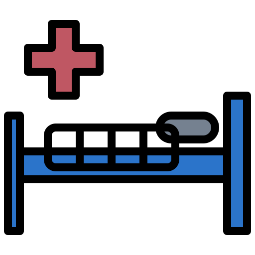 cama de hospital Generic Outline Color icono