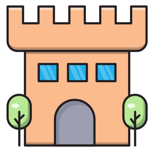 Castle Vector Stall Lineal Color icon