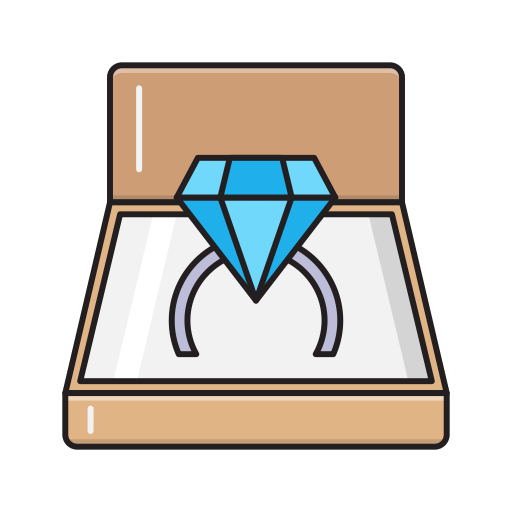 Engagement ring Vector Stall Lineal Color icon