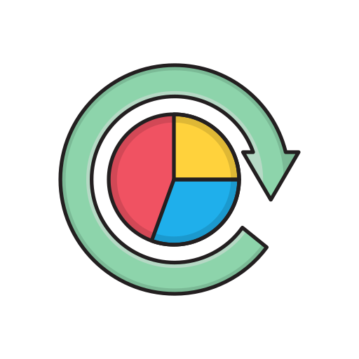 Pie chart Vector Stall Lineal Color icon