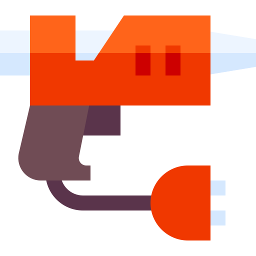Hot glue gun Basic Straight Flat icon