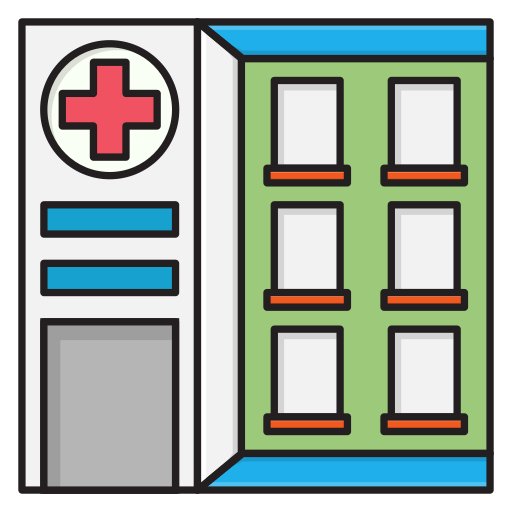 ziekenhuis Vector Stall Lineal Color icoon