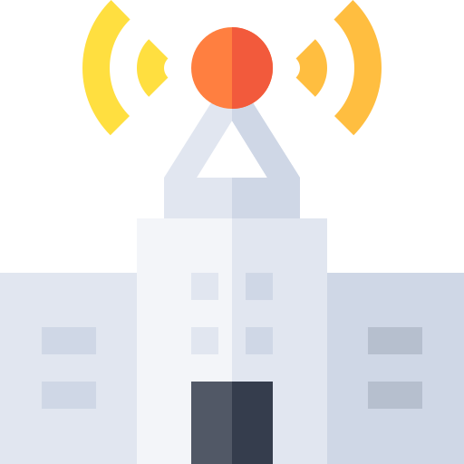 Radio station Basic Straight Flat icon